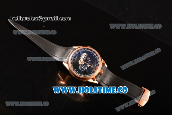 Tag Heuer Mikrogirder 2000 Chrono Miyota Quartz Rose Gold Case with Black Dial and Rubber Strap - Orange Second Hand - Click Image to Close